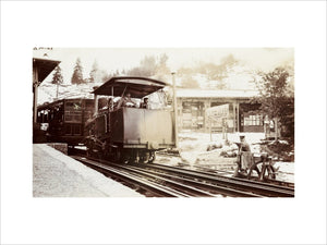 Funicular train at Rigi-First station, Switzerland, about 1912