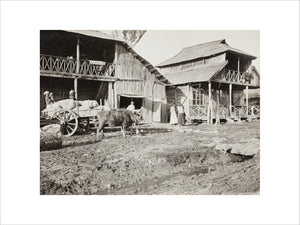 Black and white photograph entitled 'Typical Caucasian Houses'