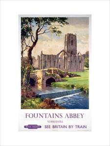 'Fountains Abbey, Yorkshire', BR (NER) poster, 1956.