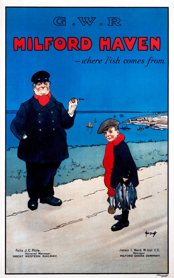 'Milford Haven - Where Fish Comes From', GWR poster, c 1925.