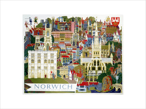 'Norwich', BR poster, c 1950s.