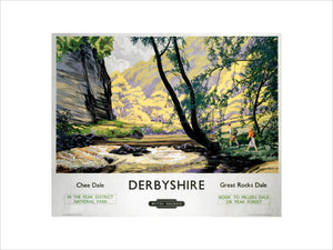 'Derbyshire - Chee Dale and Great Rocks Dale' BR (LMR) poster, c 1950s.