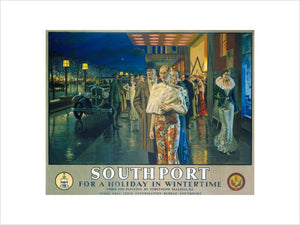 'Southport, For a Holiday In Wintertime', LMS poster, 1925.