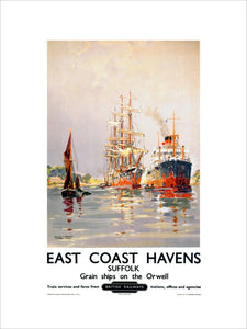 'East Coast Havens', BR (ER) poster, c 1950s.