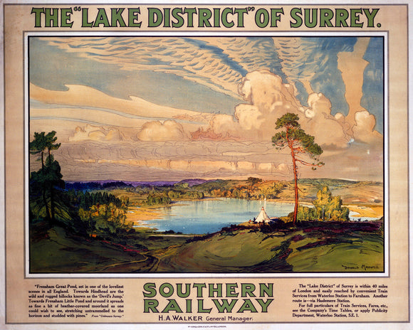 'The Lake District of Surrey', SR poster, 1923-1947.
