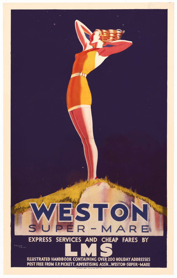 'Weston-super-Mare', LMS poster, c 1930s.