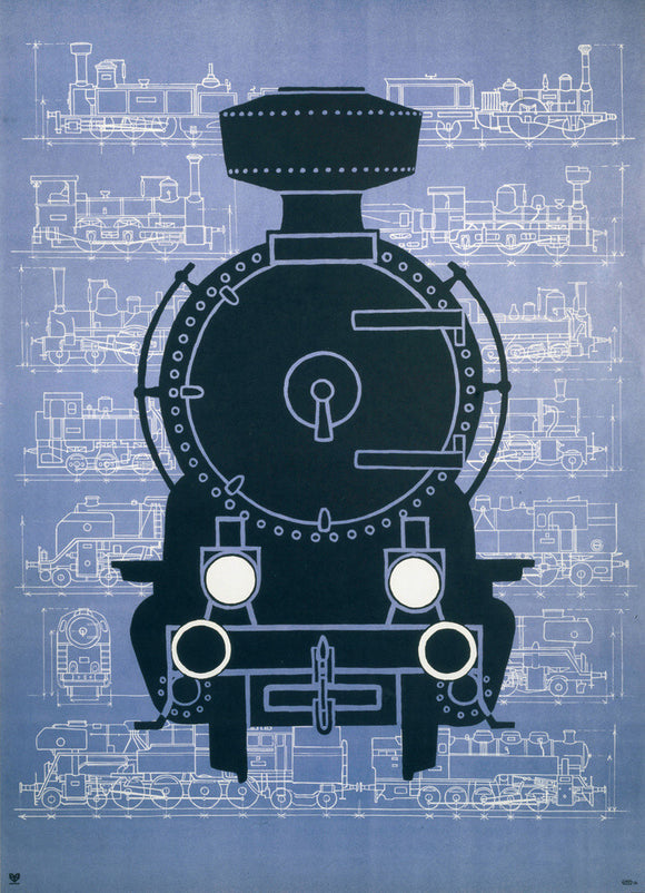 Steam locomotive, poster.