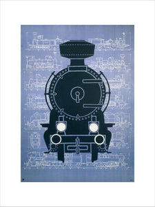 Steam locomotive, poster.