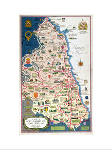 Map of Northumberland and Durham, BR (NER) poster, 1949.