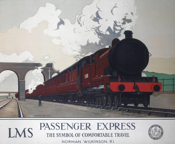 'Passenger Express', LMS poster, 1930s.