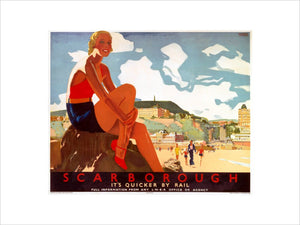 'Scarborough: It's Quicker by Rail', LNER poster, 1933.