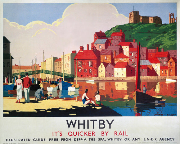 'Whitby: It's Quicker By Rail', LNER poster, 1930s.