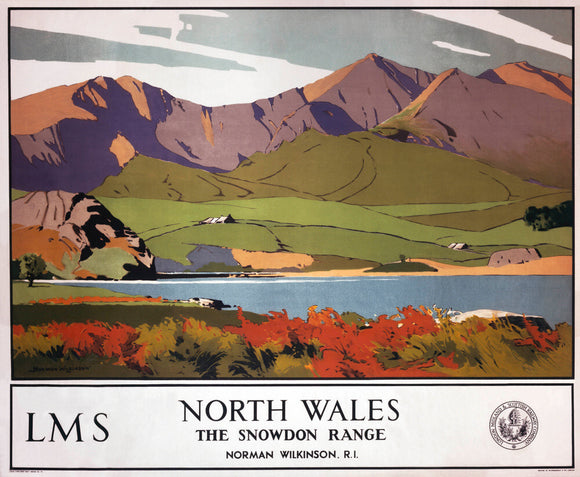 'North Wales - The Snowdon Range', LMS poster, 1923-1947.