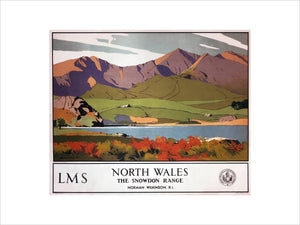 'North Wales - The Snowdon Range', LMS poster, 1923-1947.