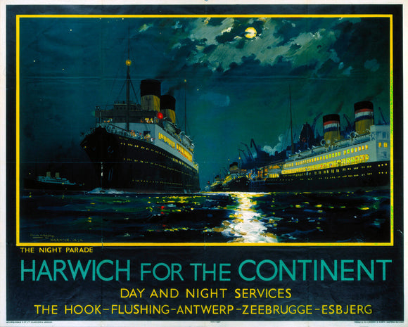 'Harwich for the Continent ', LNER poster, 1934.