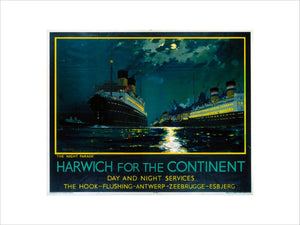 'Harwich for the Continent ', LNER poster, 1934.