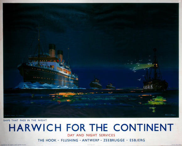 'Harwich for the Continent', LNER poster, 1923-1947.