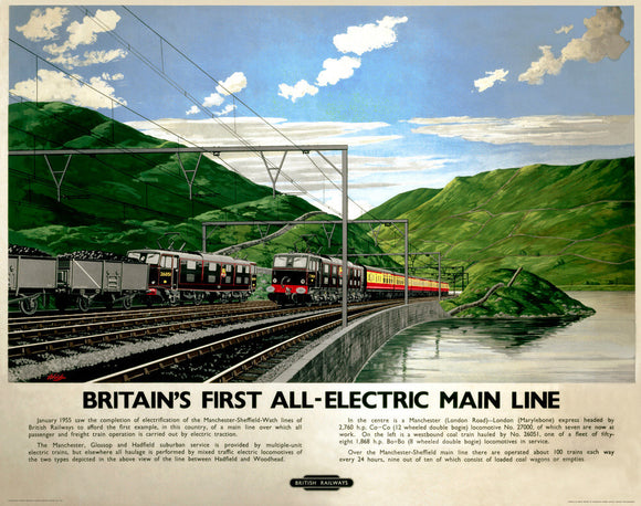 'Britain's First All-Electric Main Line', BR poster, 1955.