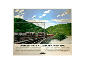 'Britain's First All-Electric Main Line', BR poster, 1955.