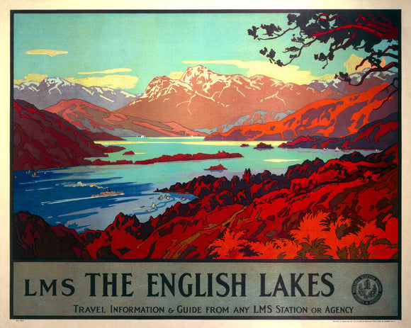 'The English Lakes', LMS poster, 1923-1947.