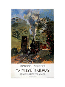 'Dolgoch Station', Talyllyn Railway poster, c 1960s.