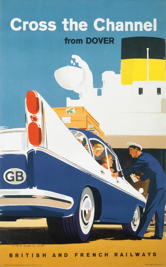 'Cross the Channel from Dover', BR poster, c 1960s.