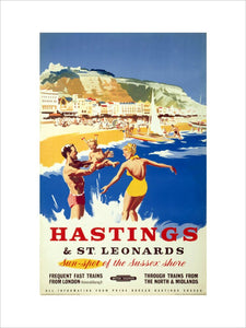 'Hastings & St Leonards', BR poster, c 1950s.