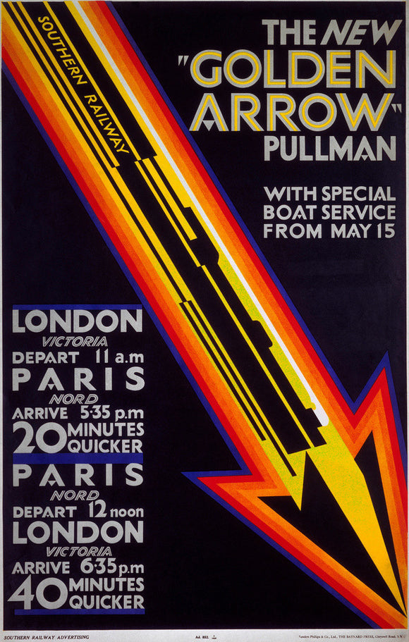 'The New Golden Arrow Pullman', SR poster, 1929.