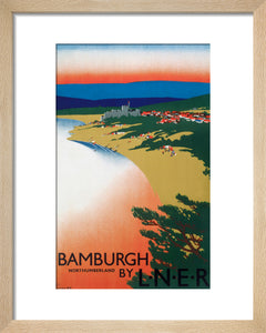 'Bamburgh by LNER', LNER poster, 1936.