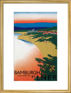 'Bamburgh by LNER', LNER poster, 1936.