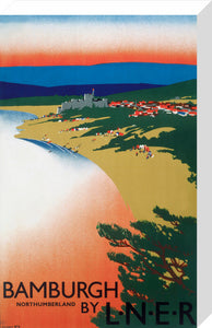 'Bamburgh by LNER', LNER poster, 1936.