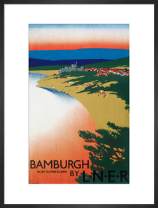 'Bamburgh by LNER', LNER poster, 1936.