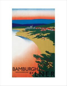 'Bamburgh by LNER', LNER poster, 1936.