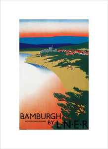 'Bamburgh by LNER', LNER poster, 1936.