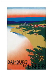 'Bamburgh by LNER', LNER poster, 1936.
