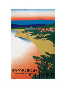 'Bamburgh by LNER', LNER poster, 1936.
