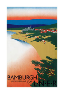 'Bamburgh by LNER', LNER poster, 1936.