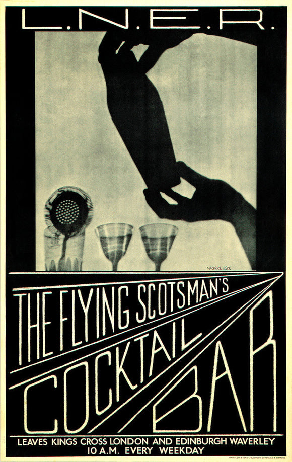 'The Flying Scotsman's Cocktail Bar', LNER poster, c 1930s.