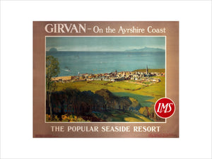 'Girvan, the popular seaside resort', LMS poster, c 1950s.