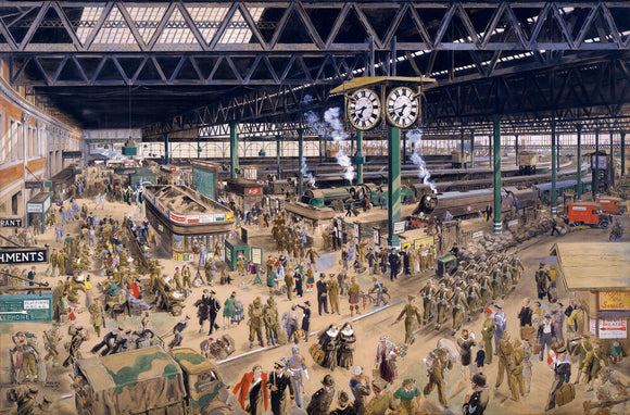 'Waterloo Station', watercolour for an SR poster, 1948.