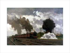 The London Midland Scottish express train being bombed, October 1940.