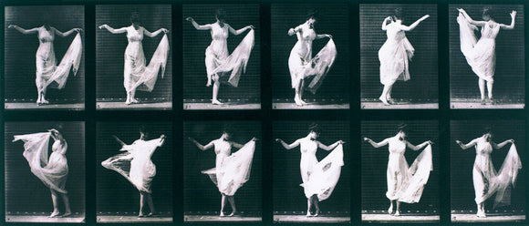 Draped woman dancing, c 1872-1885