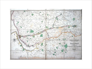 Stephenson's map of the Liverpool & Manchester Railway, c 1824-1830.