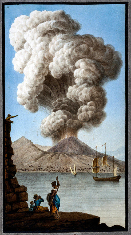 An eruption of Mount Vesuvius as seen from Posillipo, Kingdom of Naples, 9 August 1779.