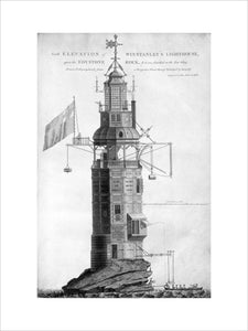 The original Eddystone lighthouse, 1699.