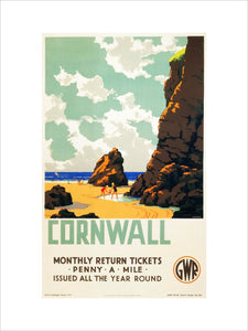 'Cornwall', GWR poster, c 1937. Colour post