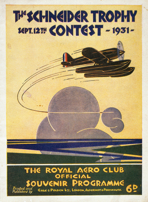Schneider Trophy contest programme, 12 September, 1931.