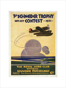 Schneider Trophy contest programme, 12 September, 1931.