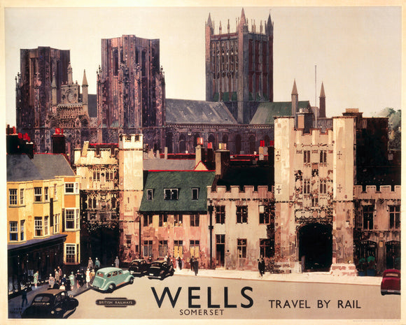Wells, Somerset, BR (WR) poster, c 1950s.