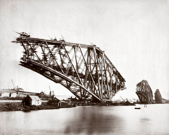 Construction of the Forth Railway Bridge,  1887.